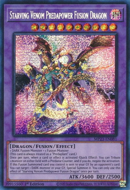 Starving Venom Predapower Fusion Dragon - 25th Anniversary Tin: Dueling Heroes Mega Pack YuGiOh trading card