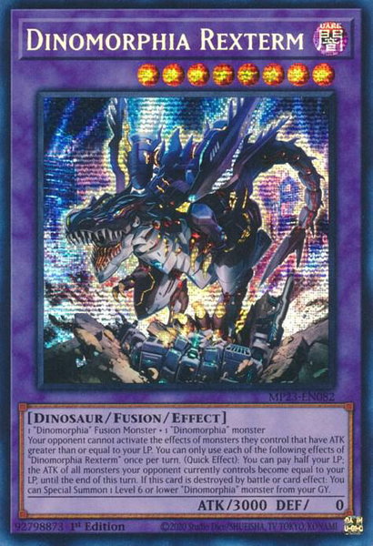 Dinomorphia Rexterm trading card from 25th Anniversary Tin: Dueling Heroes Mega Pack Dinomorphia Rexterm - 25th Anniversary Tin: Dueling Heroes Mega Pack YuGiOh trading card
