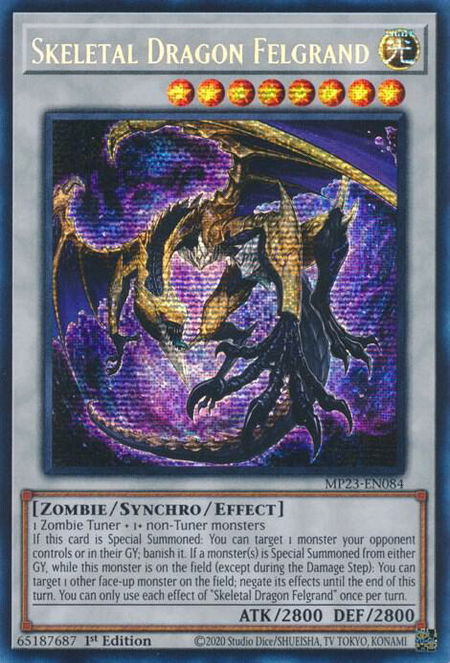 Skeletal Dragon Felgrand trading card from 25th Anniversary Tin: Dueling Heroes Mega Pack Skeletal Dragon Felgrand - 25th Anniversary Tin: Dueling Heroes Mega Pack YuGiOh trading card