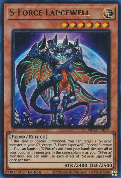 S-Force Lapcewell trading card from 25th Anniversary Tin: Dueling Heroes Mega Pack S-Force Lapcewell - 25th Anniversary Tin: Dueling Heroes Mega Pack YuGiOh trading card