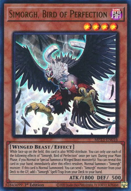 Simorgh, Bird of Perfection - 25th Anniversary Tin: Dueling Heroes Mega Pack YuGiOh trading card