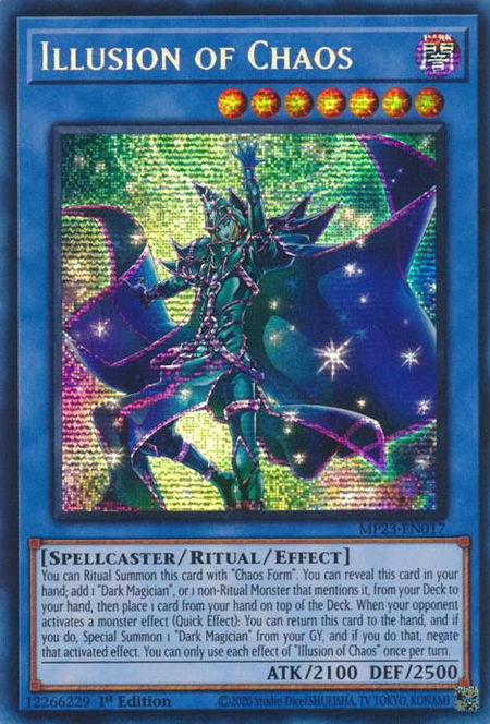 Illusion of Chaos trading card from 25th Anniversary Tin: Dueling Heroes Mega Pack Illusion of Chaos - 25th Anniversary Tin: Dueling Heroes Mega Pack YuGiOh trading card
