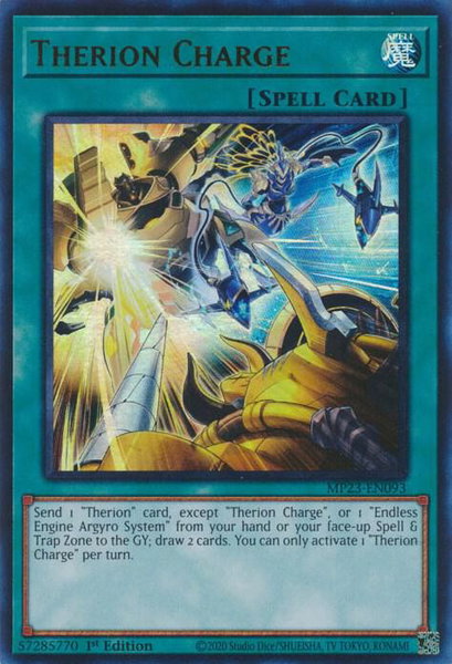 Therion Charge trading card from 25th Anniversary Tin: Dueling Heroes Mega Pack Therion Charge - 25th Anniversary Tin: Dueling Heroes Mega Pack YuGiOh trading card