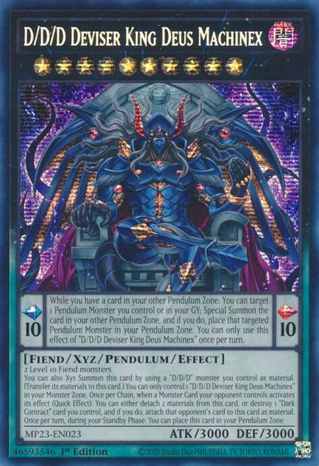D/D/D Deviser King Deus Machinex trading card from 25th Anniversary Tin: Dueling Heroes Mega Pack D/D/D Deviser King Deus Machinex - 25th Anniversary Tin: Dueling Heroes Mega Pack YuGiOh trading card
