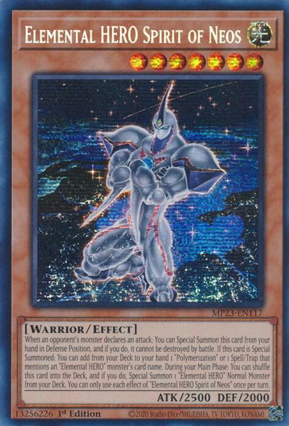 Elemental HERO Spirit of Neos trading card from 25th Anniversary Tin: Dueling Heroes Mega Pack Elemental HERO Spirit of Neos - 25th Anniversary Tin: Dueling Heroes Mega Pack YuGiOh trading card