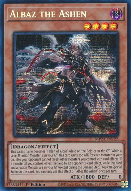 Albaz the Ashen trading card from 25th Anniversary Tin: Dueling Heroes Mega Pack Albaz the Ashen - 25th Anniversary Tin: Dueling Heroes Mega Pack YuGiOh trading card