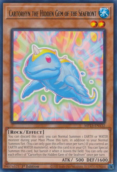 Cartorhyn the Hidden Gem of the Seafront trading card from 25th Anniversary Tin: Dueling Heroes Mega Pack Cartorhyn the Hidden Gem of the Seafront - 25th Anniversary Tin: Dueling Heroes Mega Pack YuGiOh trading card