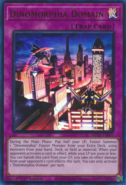 Dinomorphia Domain trading card from 25th Anniversary Tin: Dueling Heroes Mega Pack Dinomorphia Domain - 25th Anniversary Tin: Dueling Heroes Mega Pack YuGiOh trading card