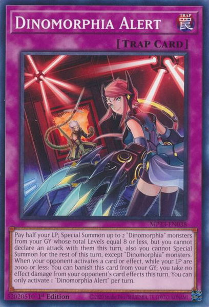 Dinomorphia Alert trading card from 25th Anniversary Tin: Dueling Heroes Mega Pack Dinomorphia Alert - 25th Anniversary Tin: Dueling Heroes Mega Pack YuGiOh trading card