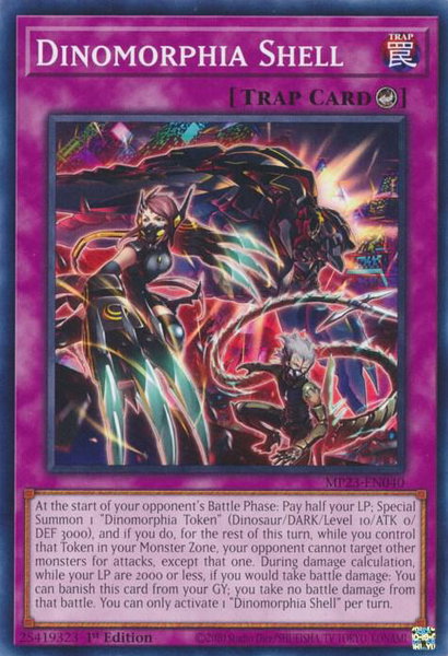 Dinomorphia Shell trading card from 25th Anniversary Tin: Dueling Heroes Mega Pack Dinomorphia Shell - 25th Anniversary Tin: Dueling Heroes Mega Pack YuGiOh trading card