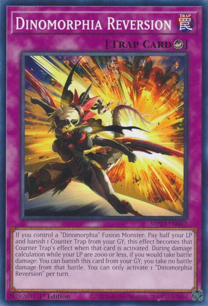 Dinomorphia Reversion trading card from 25th Anniversary Tin: Dueling Heroes Mega Pack Dinomorphia Reversion - 25th Anniversary Tin: Dueling Heroes Mega Pack YuGiOh trading card