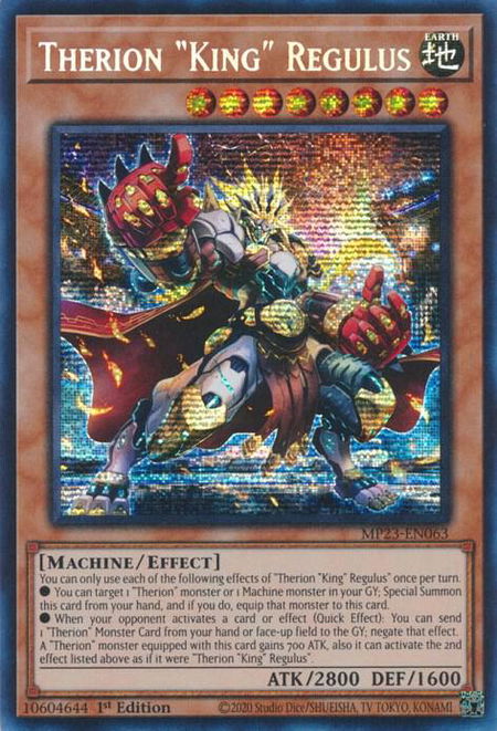 Therion "King" Regulus trading card from 25th Anniversary Tin: Dueling Heroes Mega Pack Therion "King" Regulus - 25th Anniversary Tin: Dueling Heroes Mega Pack YuGiOh trading card