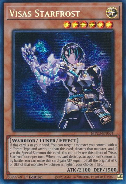Visas Starfrost trading card from 25th Anniversary Tin: Dueling Heroes Mega Pack Visas Starfrost - 25th Anniversary Tin: Dueling Heroes Mega Pack YuGiOh trading card