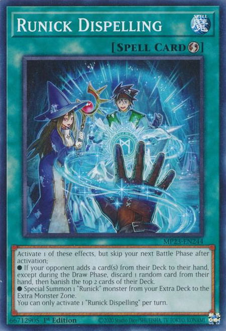Runick Dispelling trading card from 25th Anniversary Tin: Dueling Heroes Mega Pack Runick Dispelling - 25th Anniversary Tin: Dueling Heroes Mega Pack YuGiOh trading card
