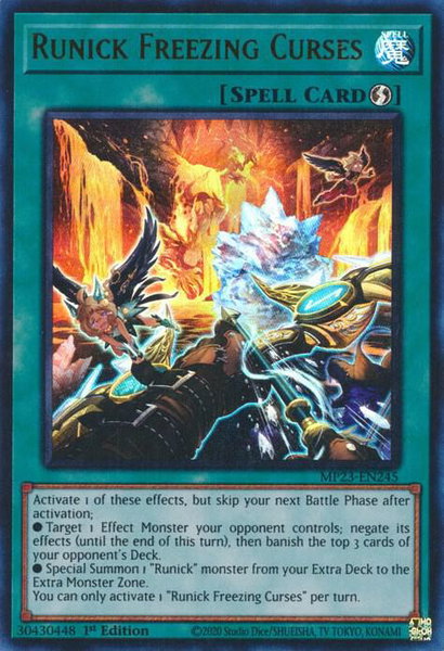 Runick Freezing Curses trading card from 25th Anniversary Tin: Dueling Heroes Mega Pack Runick Freezing Curses - 25th Anniversary Tin: Dueling Heroes Mega Pack YuGiOh trading card