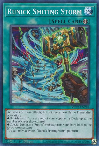 Runick Smiting Storm trading card from 25th Anniversary Tin: Dueling Heroes Mega Pack Runick Smiting Storm - 25th Anniversary Tin: Dueling Heroes Mega Pack YuGiOh trading card
