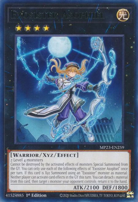 Exosister Asophiel trading card from 25th Anniversary Tin: Dueling Heroes Mega Pack Exosister Asophiel - 25th Anniversary Tin: Dueling Heroes Mega Pack YuGiOh trading card