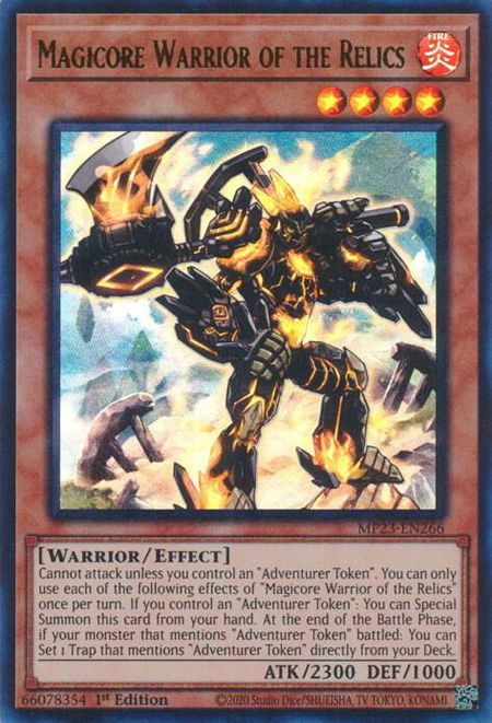 Magicore Warrior of the Relics trading card from 25th Anniversary Tin: Dueling Heroes Mega Pack Magicore Warrior of the Relics - 25th Anniversary Tin: Dueling Heroes Mega Pack YuGiOh trading card