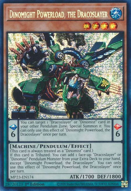 Dinomight Powerload, the Dracoslayer - 25th Anniversary Tin: Dueling Heroes Mega Pack YuGiOh trading card