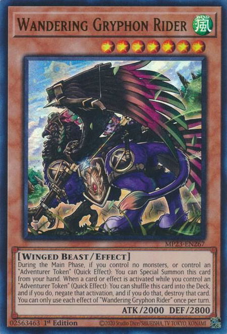 Wandering Gryphon Rider trading card from 25th Anniversary Tin: Dueling Heroes Mega Pack Wandering Gryphon Rider - 25th Anniversary Tin: Dueling Heroes Mega Pack YuGiOh trading card