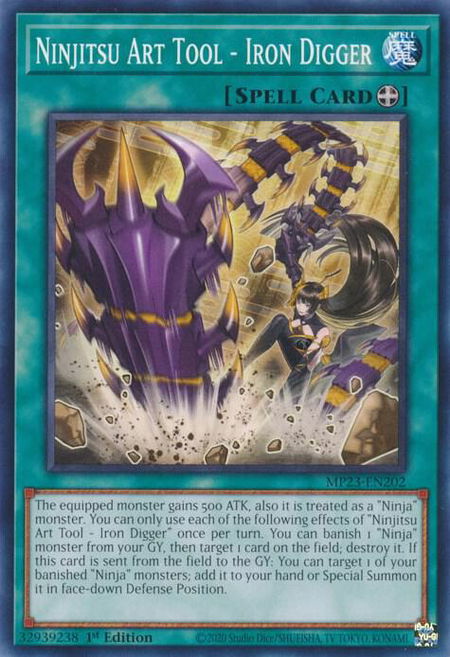 Ninjitsu Art Tool - Iron Digger trading card from 25th Anniversary Tin: Dueling Heroes Mega Pack Ninjitsu Art Tool - Iron Digger - 25th Anniversary Tin: Dueling Heroes Mega Pack YuGiOh trading card