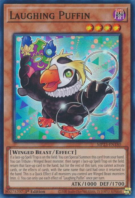 Laughing Puffin trading card from 25th Anniversary Tin: Dueling Heroes Mega Pack Laughing Puffin - 25th Anniversary Tin: Dueling Heroes Mega Pack YuGiOh trading card