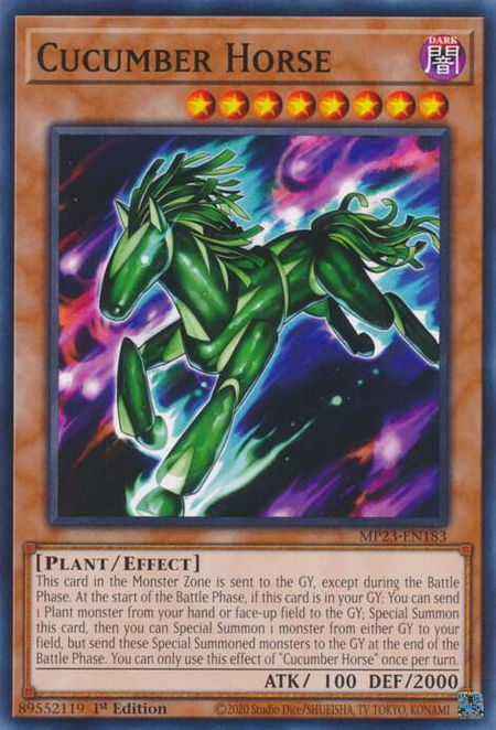 Cucumber Horse trading card from 25th Anniversary Tin: Dueling Heroes Mega Pack Cucumber Horse - 25th Anniversary Tin: Dueling Heroes Mega Pack YuGiOh trading card