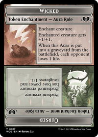 Wicked Role / Cursed Role Token - Wilds of Eldraine (WOE) #17 - Token Magic: The Gathering Trading Card