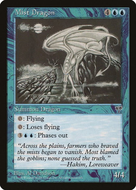 Mist Dragon - Mirage Magic: The Gathering trading card