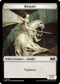 Knight // Food (0013) Double-Sided Token - Wilds of Eldraine (WOE) #3 // 13 - Token Magic: The Gathering Trading Card