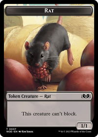Rat // Food (0010) Double-Sided Token - Wilds of Eldraine (WOE) #7 // 10 - Token Magic: The Gathering Trading Card