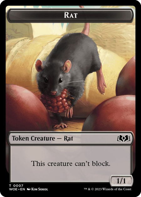 Rat // Food (0011) Double-Sided Token - Wilds of Eldraine Magic: The Gathering trading card