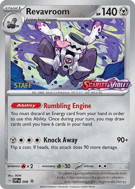 Revavroom - 008 (Prerelease) [Staff] - SV: Scarlet & Violet Promo Cards Pokémon trading card