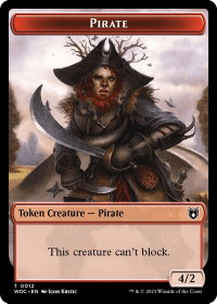 Pirate // Human Soldier Double-Sided Token - Commander: Wilds of Eldraine (WOC) #12 // 7 - Token Magic: The Gathering Trading Card