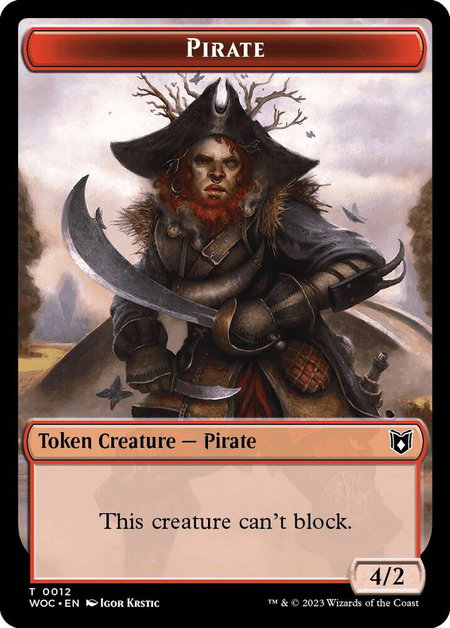 Pirate // Pegasus Double-Sided Token - Commander: Wilds of Eldraine Magic: The Gathering trading card