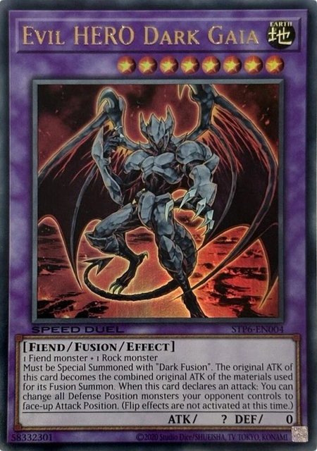 Evil HERO Dark Gaia - Speed Duel: Tournament Pack 6 YuGiOh trading card
