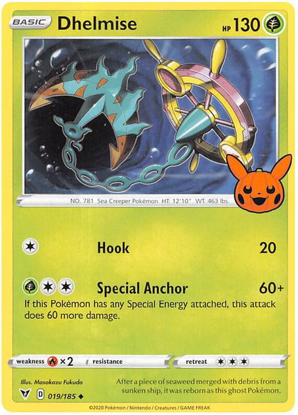 Dhelmise trading card from Trick or Trade BOOster Bundle 2023 Dhelmise - Trick or Trade BOOster Bundle 2023 Pokémon trading card