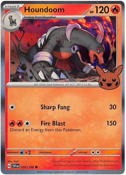 Houndoom trading card from Trick or Trade BOOster Bundle 2023 Houndoom - Trick or Trade BOOster Bundle 2023 Pokémon trading card