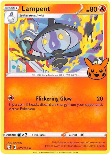 Lampent trading card from Trick or Trade BOOster Bundle 2023 Lampent - Trick or Trade BOOster Bundle 2023 Pokémon trading card