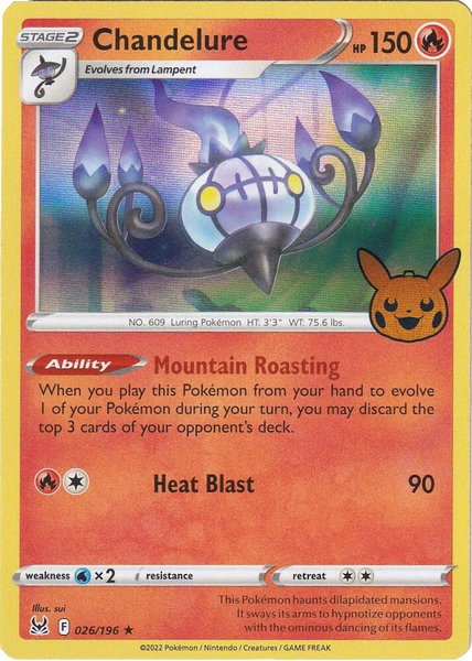 Chandelure trading card from Trick or Trade BOOster Bundle 2023 Chandelure - Trick or Trade BOOster Bundle 2023 Pokémon trading card