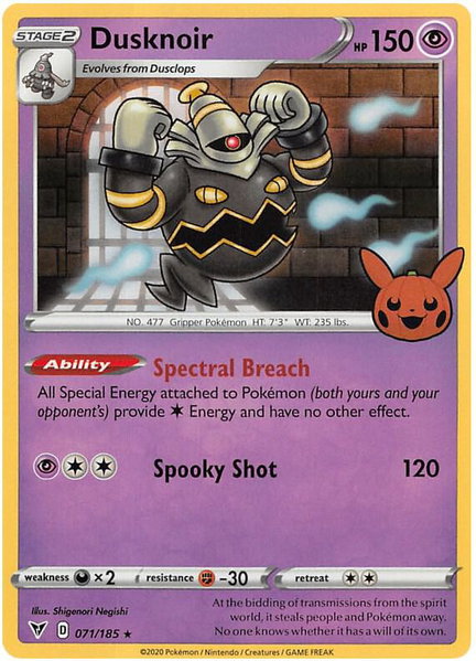 Dusknoir trading card from Trick or Trade BOOster Bundle 2023 Dusknoir - Trick or Trade BOOster Bundle 2023 Pokémon trading card