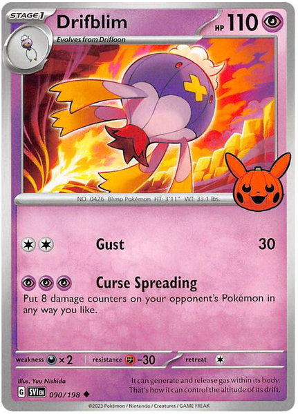Drifblim trading card from Trick or Trade BOOster Bundle 2023 Drifblim - Trick or Trade BOOster Bundle 2023 Pokémon trading card