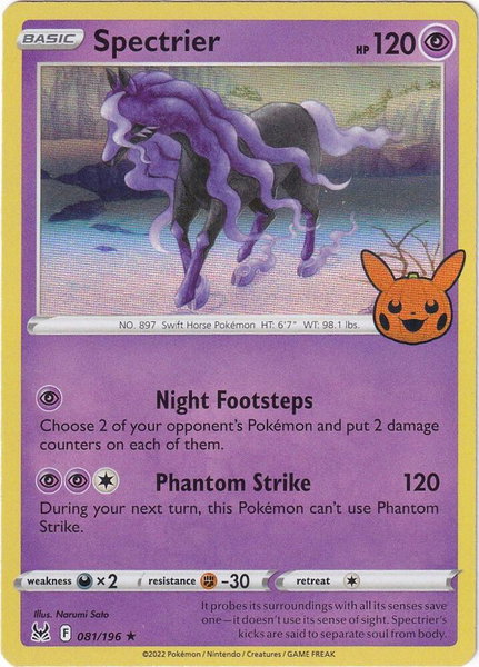 Spectrier trading card from Trick or Trade BOOster Bundle 2023 Spectrier - Trick or Trade BOOster Bundle 2023 Pokémon trading card