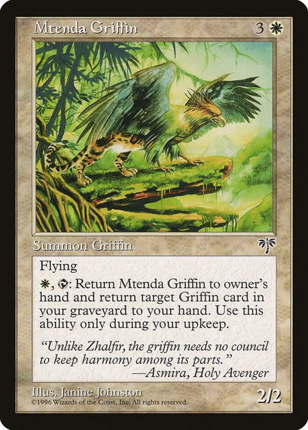 Mtenda Griffin - Mirage Magic: The Gathering trading card