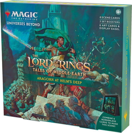 The Lord of the Rings: Tales of Middle-earth Scene Box - Aragorn at Helm's Deep trading card from Universes Beyond: The Lord of the Rings: Tales of Middle-earth The Lord of the Rings: Tales of Middle-earth Scene Box - Aragorn at Helm's Deep - Universes Beyond: The Lord of the Rings: Tales of Middle-earth Magic: The Gathering trading card