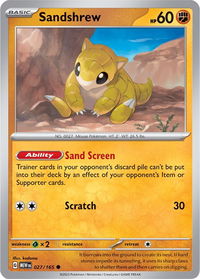 Sandshrew - SV: Scarlet & Violet 151 (MEW) #027/165 - Common Pokémon Trading Card
