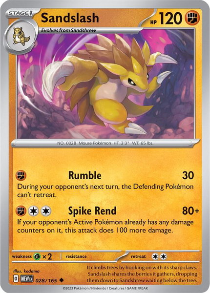 Sandslash - SV: Scarlet & Violet 151 Pokémon trading card