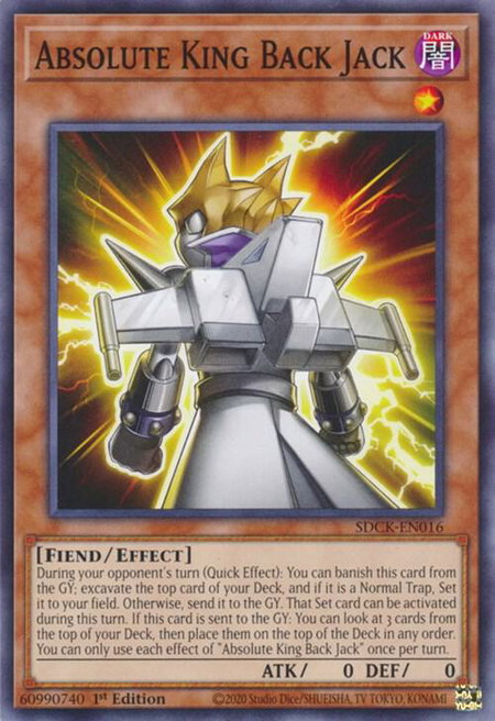 Absolute King Back Jack trading card from Structure Deck: The Crimson King Absolute King Back Jack - Structure Deck: The Crimson King YuGiOh trading card