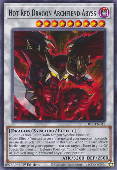 Hot Red Dragon Archfiend Abyss trading card from Structure Deck: The Crimson King Hot Red Dragon Archfiend Abyss - Structure Deck: The Crimson King YuGiOh trading card