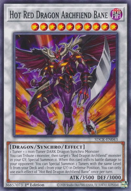 Hot Red Dragon Archfiend Bane trading card from Structure Deck: The Crimson King Hot Red Dragon Archfiend Bane - Structure Deck: The Crimson King YuGiOh trading card